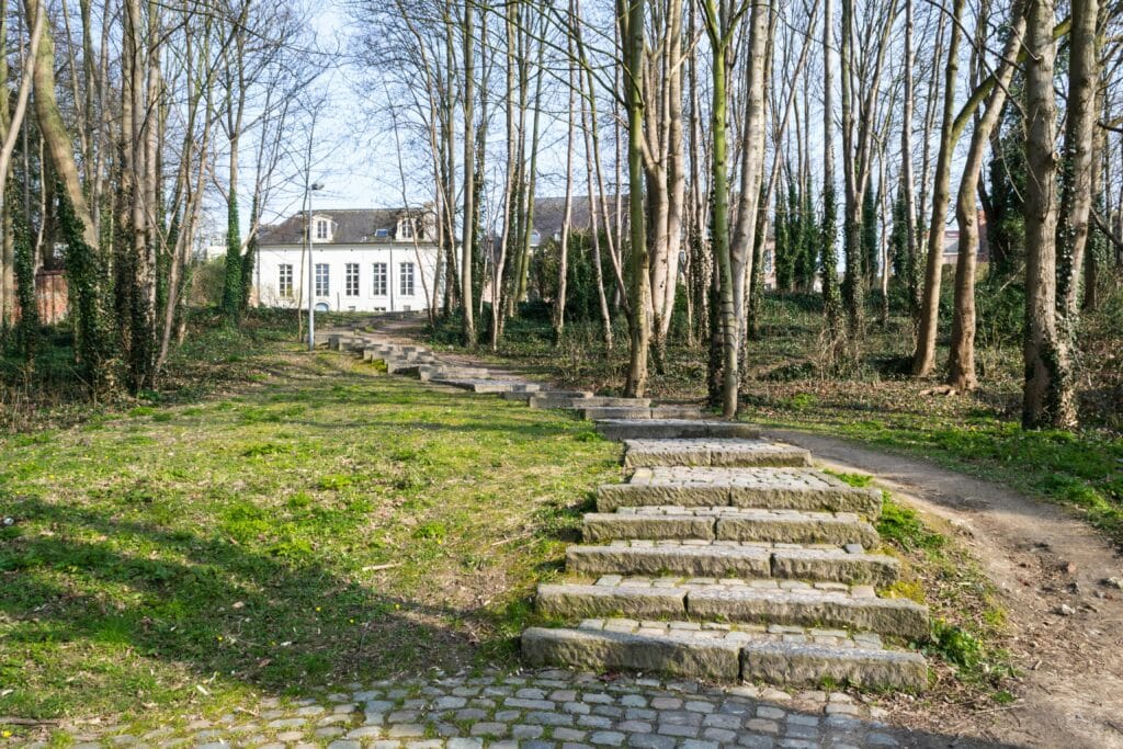 Image of stone steps leading to front of house.